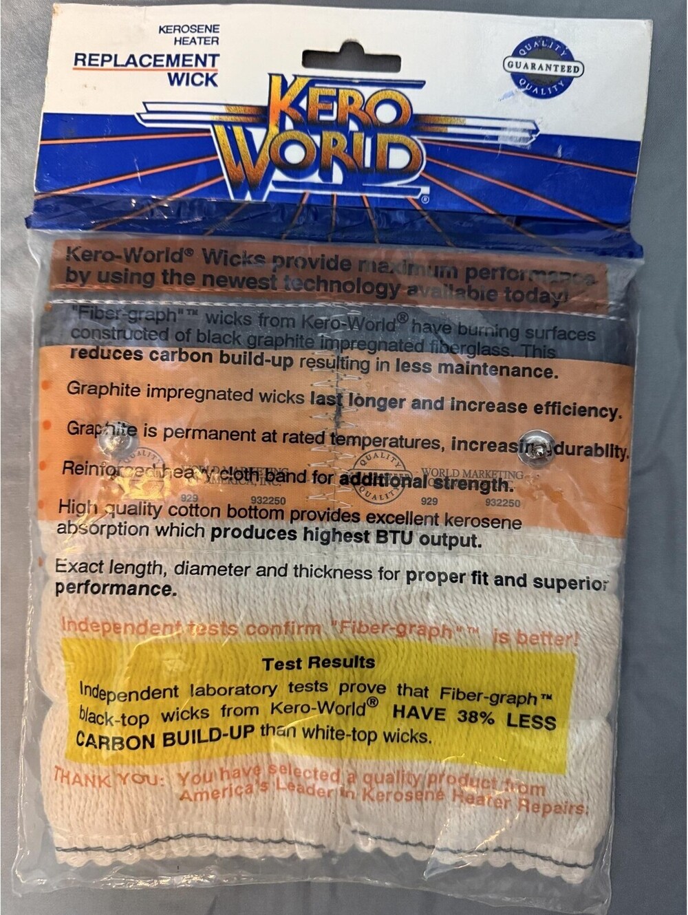 Kero World 32225 Kerosene Heater Replacement Wick Fiber